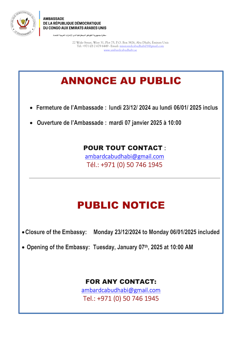 2024-2025 Festive seasons closure